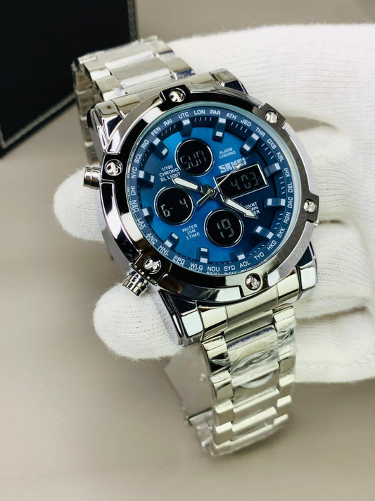 SKMEI Elite Dual-Time Chain Watch – Gents Edition