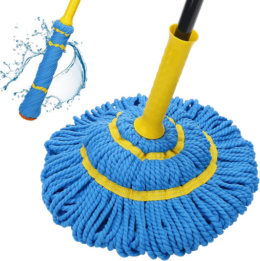 Self-Wringing Twist Mops for Floor Cleaning, Microfiber Floor mop, Easy Wringing Mop for Hardwood Commercial Household Clean