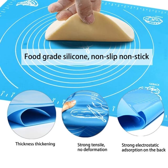Silicone Baking Mat - Roti Mat for Pastry And Roti Rolling Extra Large with Measurements