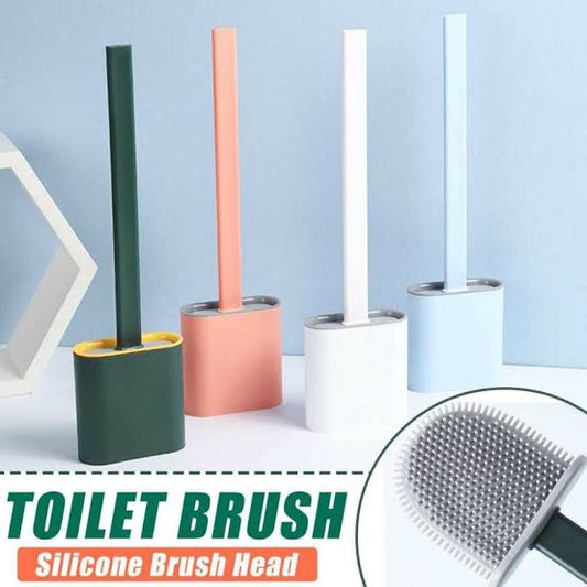 Silicone Toilet Brush with Toilet Brush Holder Creative Cleaning Brush