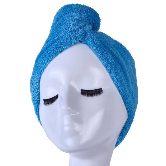 Soft Linen 100% Cotton Hair Towels for Women, Head Towel Cap, Cotton Hair Turban Towel Wrap for Long Curly Anti Frizz Hair, Soft and Absorbent Cotton Hair Towels 