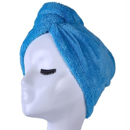 Soft Linen 100% Cotton Hair Towels for Women, Head Towel Cap, Cotton Hair Turban Towel Wrap for Long Curly Anti Frizz Hair, Soft and Absorbent Cotton Hair Towels 