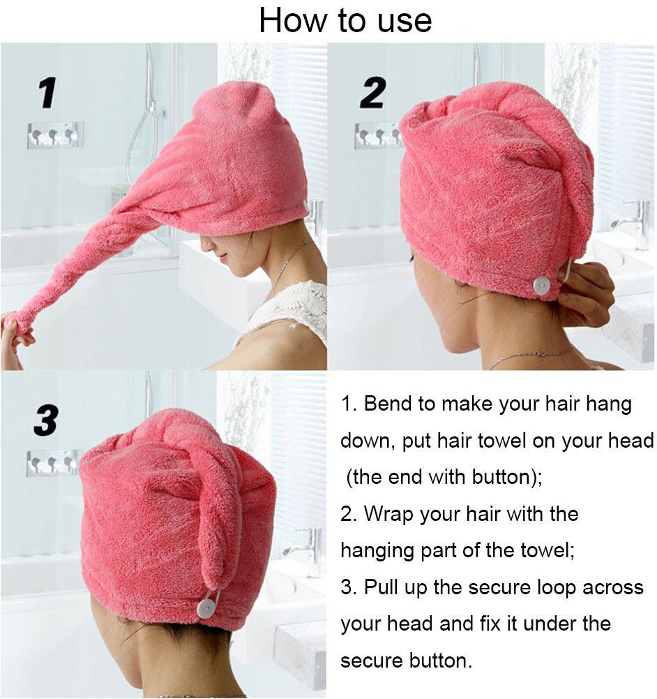 Soft Linen 100% Cotton Hair Towels for Women, Head Towel Cap, Cotton Hair Turban Towel Wrap for Long Curly Anti Frizz Hair, Soft and Absorbent Cotton Hair Towels 