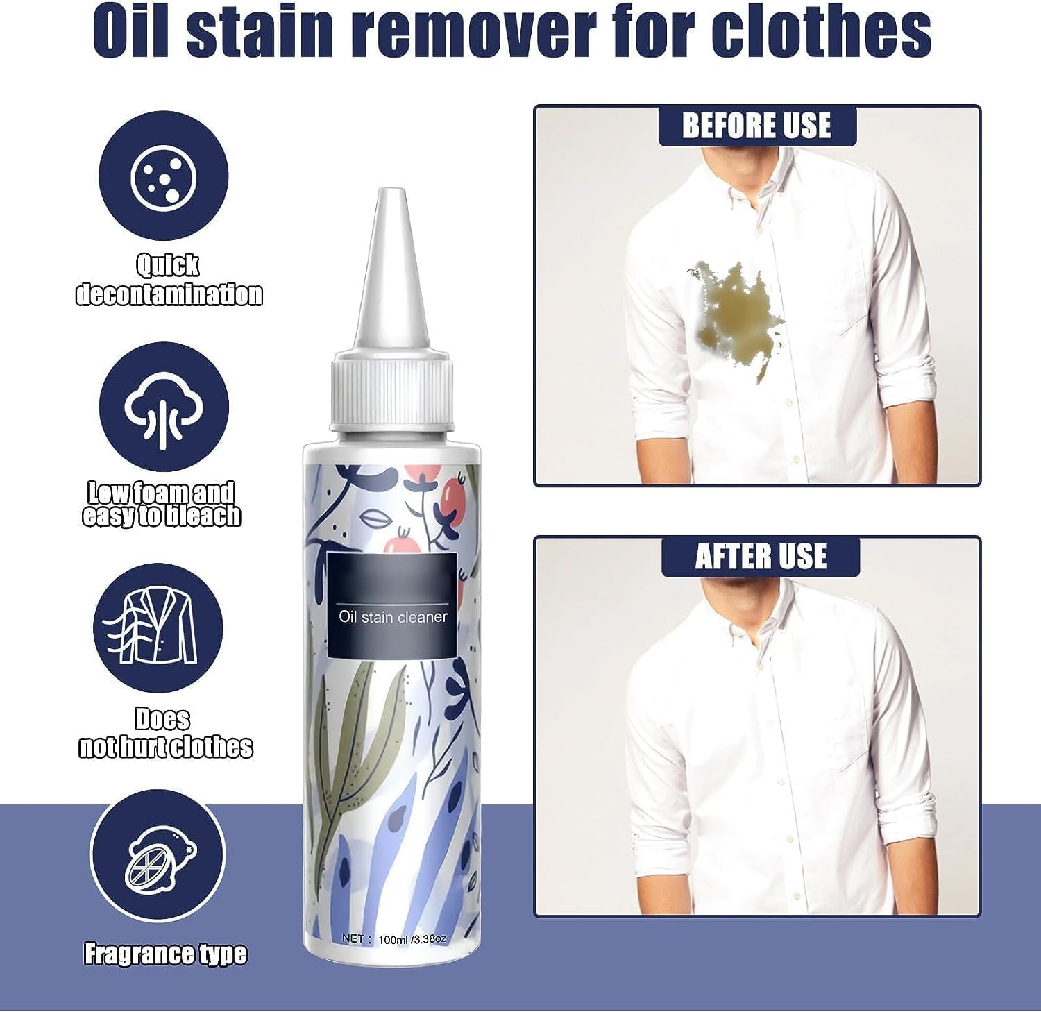 Sonsel Oil Stain Cleaner - Sonsel Oil Stain Removor - Stain Removor for Clothes - Grease Remover for Clothes  - Fabric Stain Removor