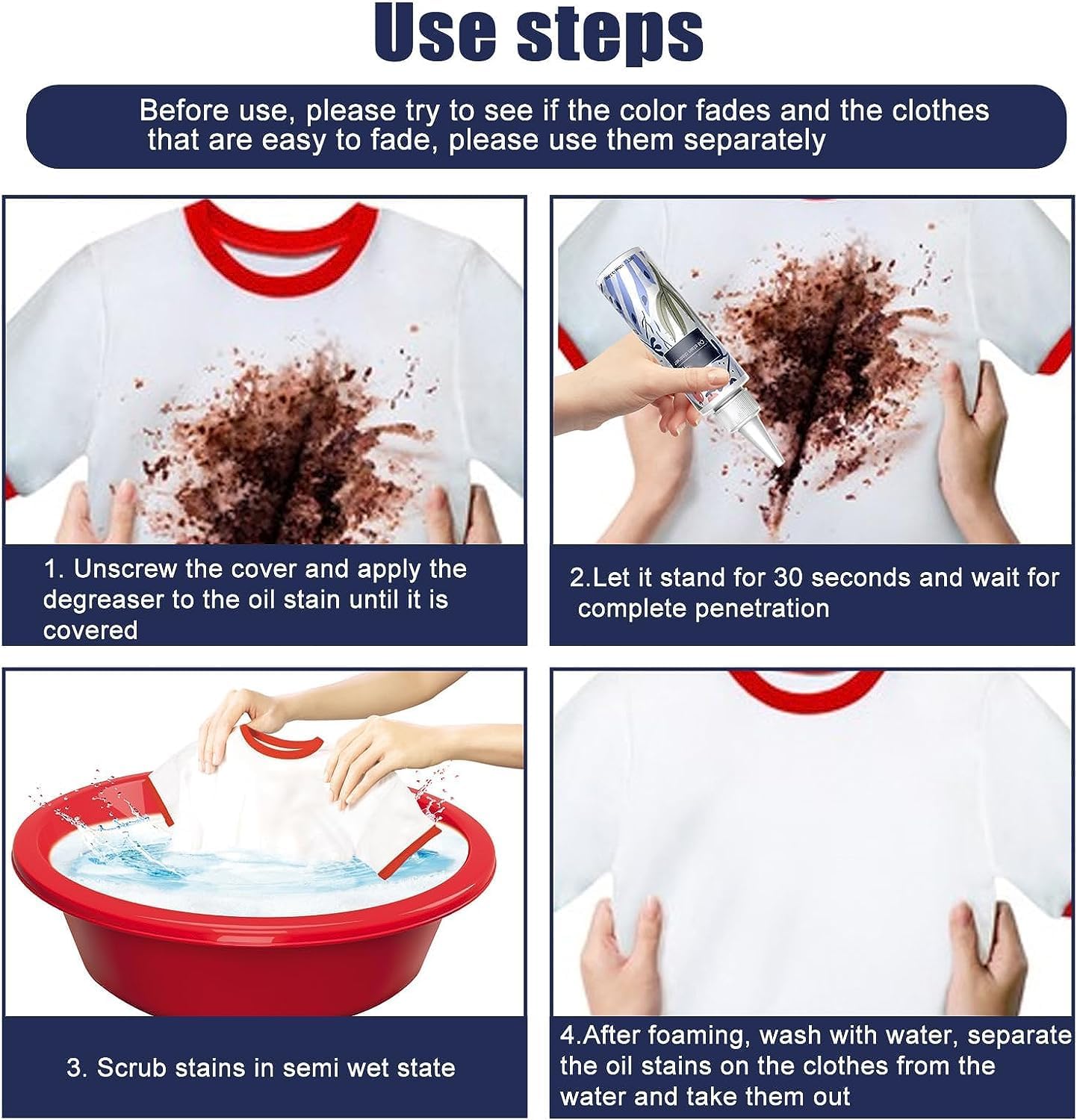 Sonsel Oil Stain Cleaner - Sonsel Oil Stain Removor - Stain Removor for Clothes - Grease Remover for Clothes  - Fabric Stain Removor