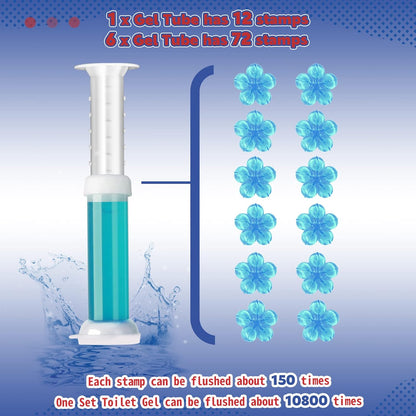 Toilet Gel Stamp, Count Flower Fragrance Bathroom Deodorizer Bowl Cleaner Toilet Refills