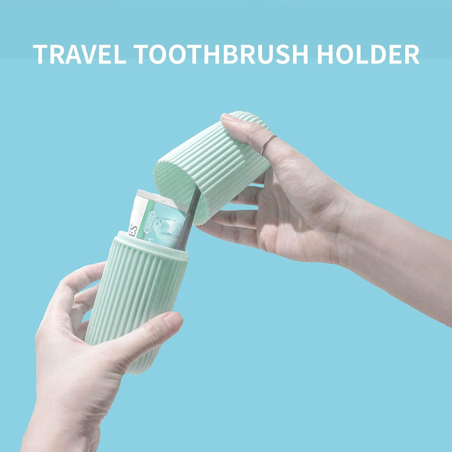 Travel Toothbrush Holder, Portable Toothbrush Cup Case for Traveling, Camping, Business Trip and School, Multifuction Toothbrushes Toothpaste Set