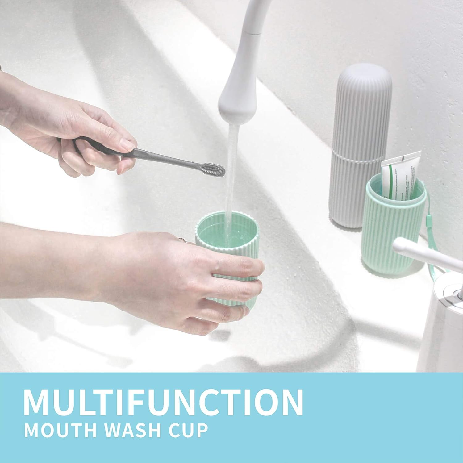 Travel Toothbrush Holder, Portable Toothbrush Cup Case for Traveling, Camping, Business Trip and School, Multifuction Toothbrushes Toothpaste Set