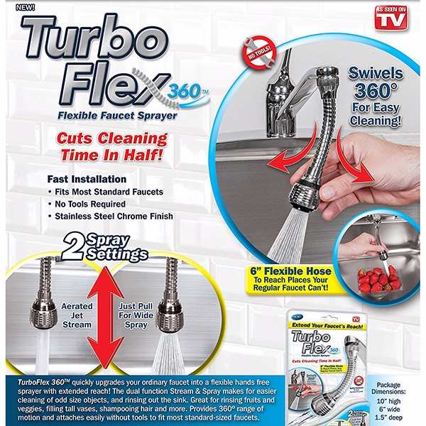 Turbo Flex 360 Flexible Faucet Sprayer