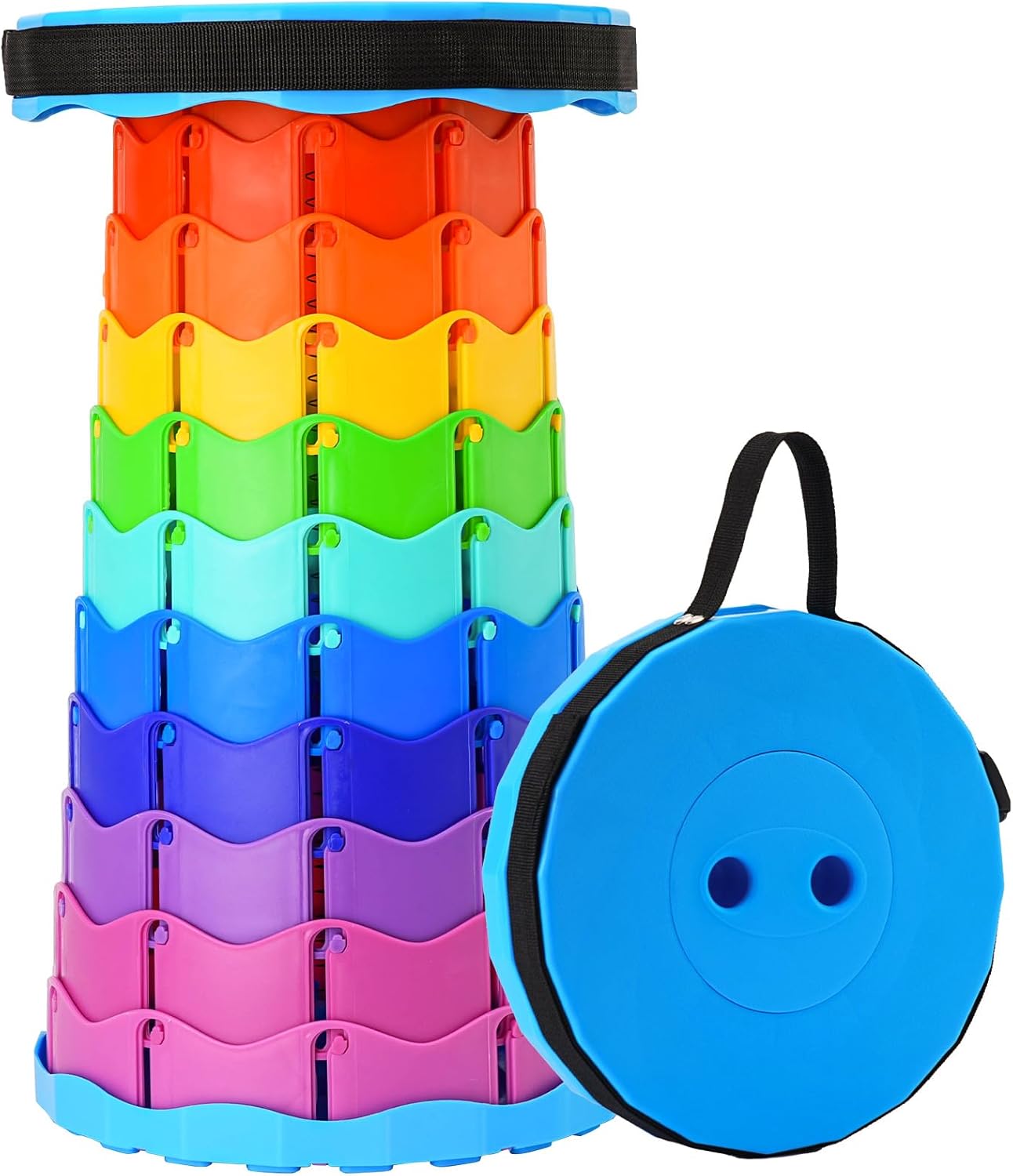 Upgraded Foldable Stool Thickened, Portable Collapsible Stool Retractable Stool for Fishing, Hiking Tours, BBQ, Parties, Outdoor Activities 