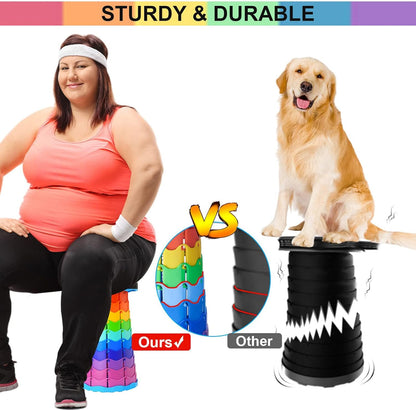 Upgraded Foldable Stool Thickened, Portable Collapsible Stool Retractable Stool for Fishing, Hiking Tours, BBQ, Parties, Outdoor Activities 