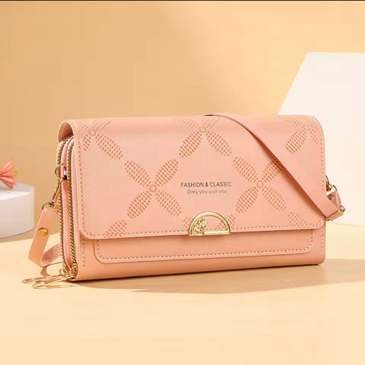 Urban Chic Dual Zip Long Wallet Bag With Adjustable Belt