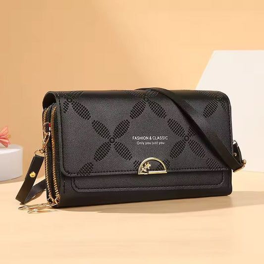 Urban Chic Dual Zip Long Wallet Bag With Adjustable Belt