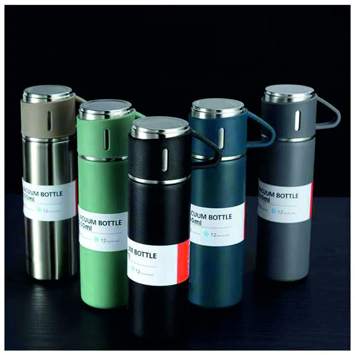 Vacuum Flask Set Stainless Steel Drinking Metal Water Bottle 