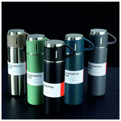 Vacuum Flask Set Stainless Steel Drinking Metal Water Bottle 