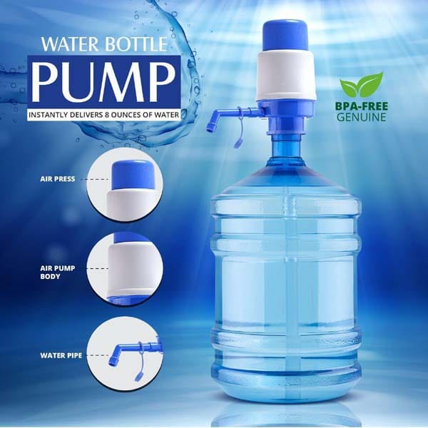 Water Bottle - Manual Pump Drinking - Water Pump - Water Dispenser - Hand Press Pump