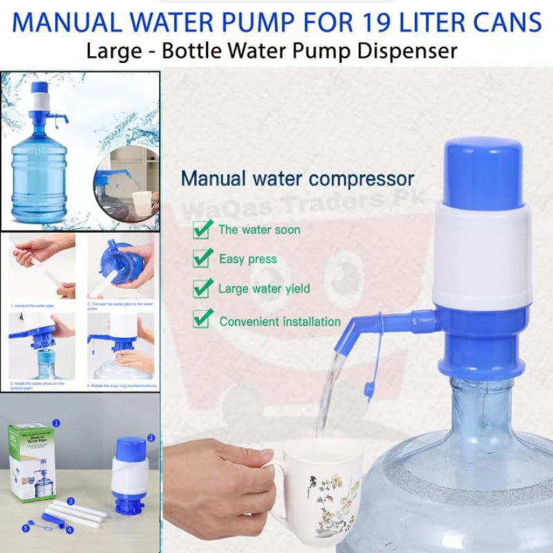 Water Bottle - Manual Pump Drinking - Water Pump - Water Dispenser - Hand Press Pump
