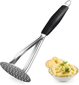 Chef Craft Select Sturdy and Potato Masher, 10.25 inch, Stainless Steel/Black