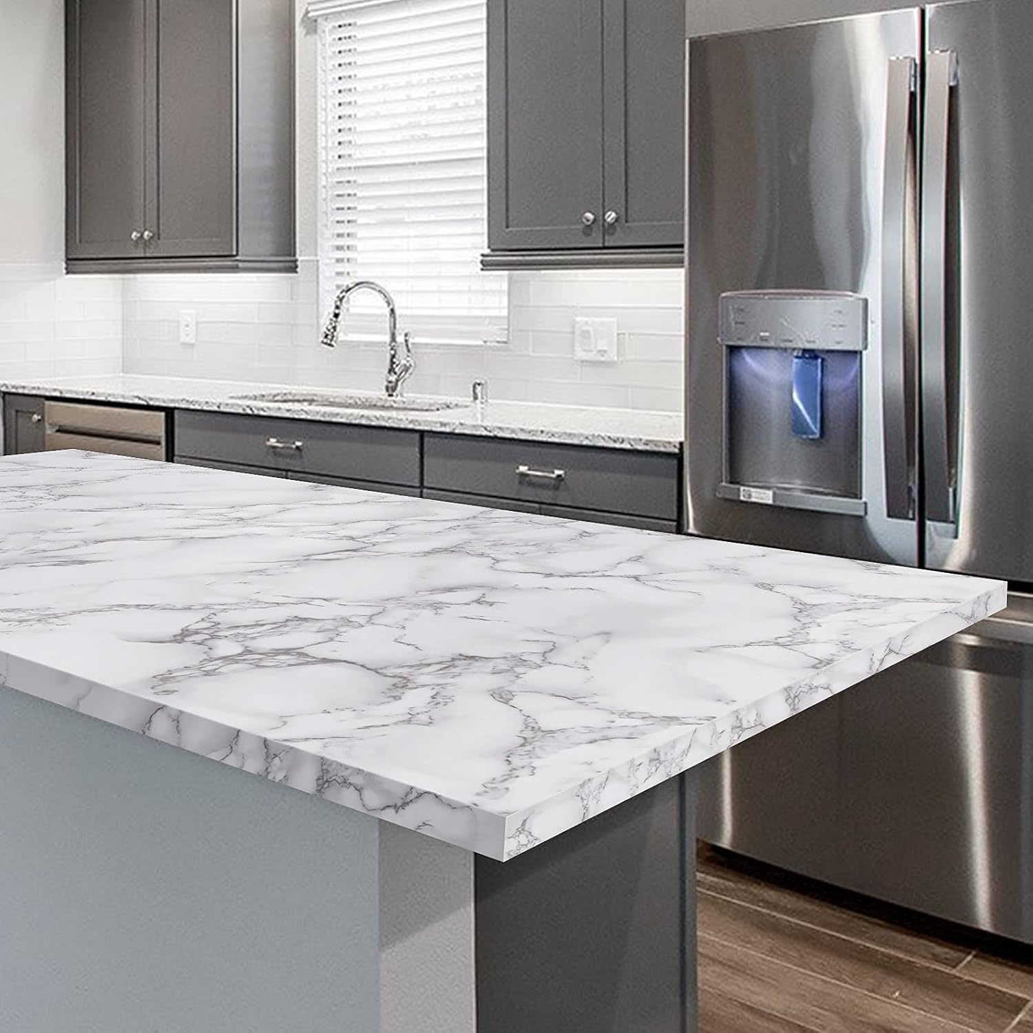white Peel and Stick Wallpaper - Marble Counter Top Backsplash Self Adhesive