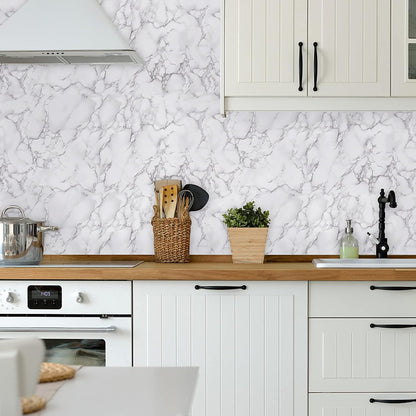 white Peel and Stick Wallpaper - Marble Counter Top Backsplash Self Adhesive