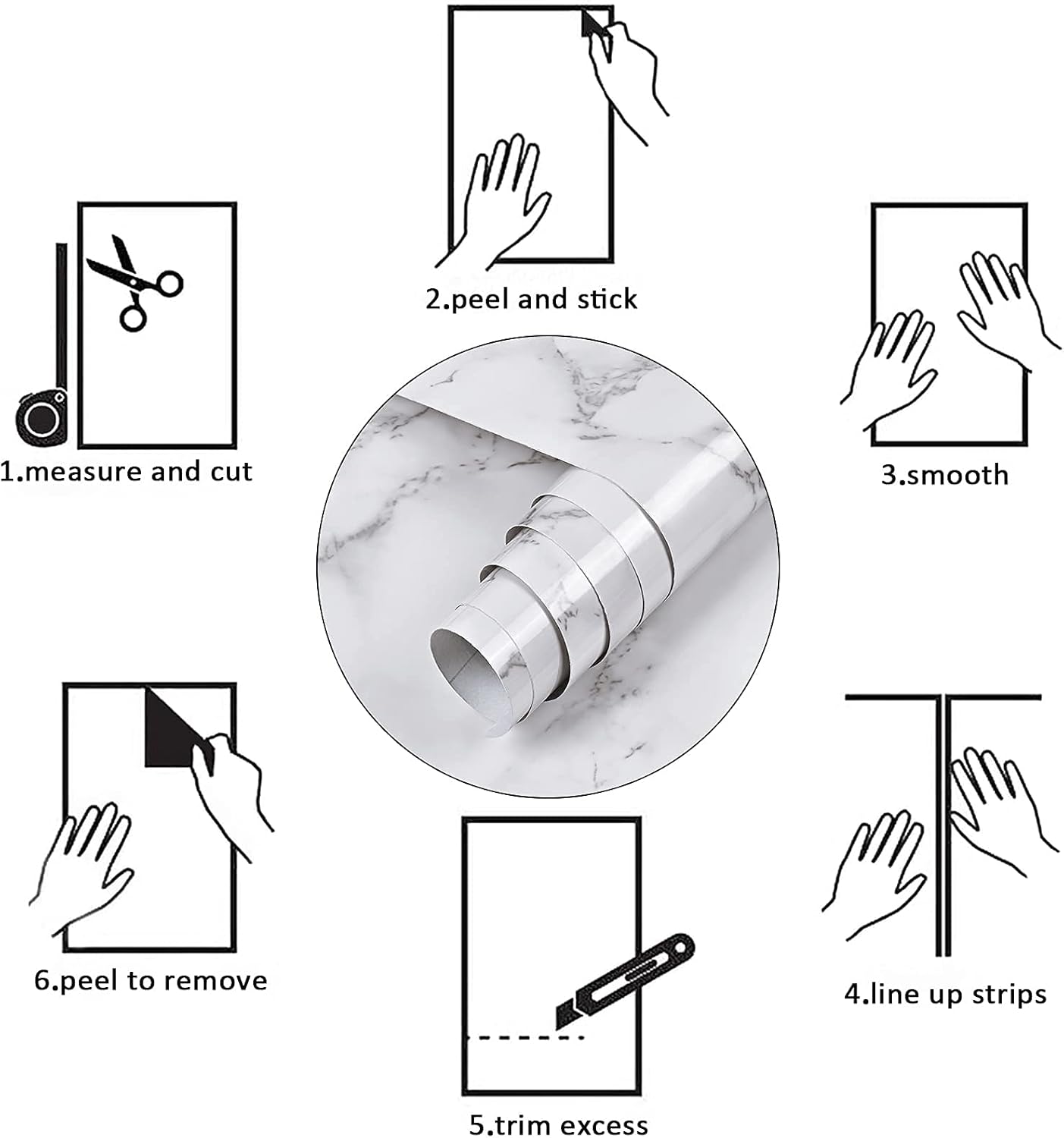 white Peel and Stick Wallpaper - Marble Counter Top Backsplash Self Adhesive