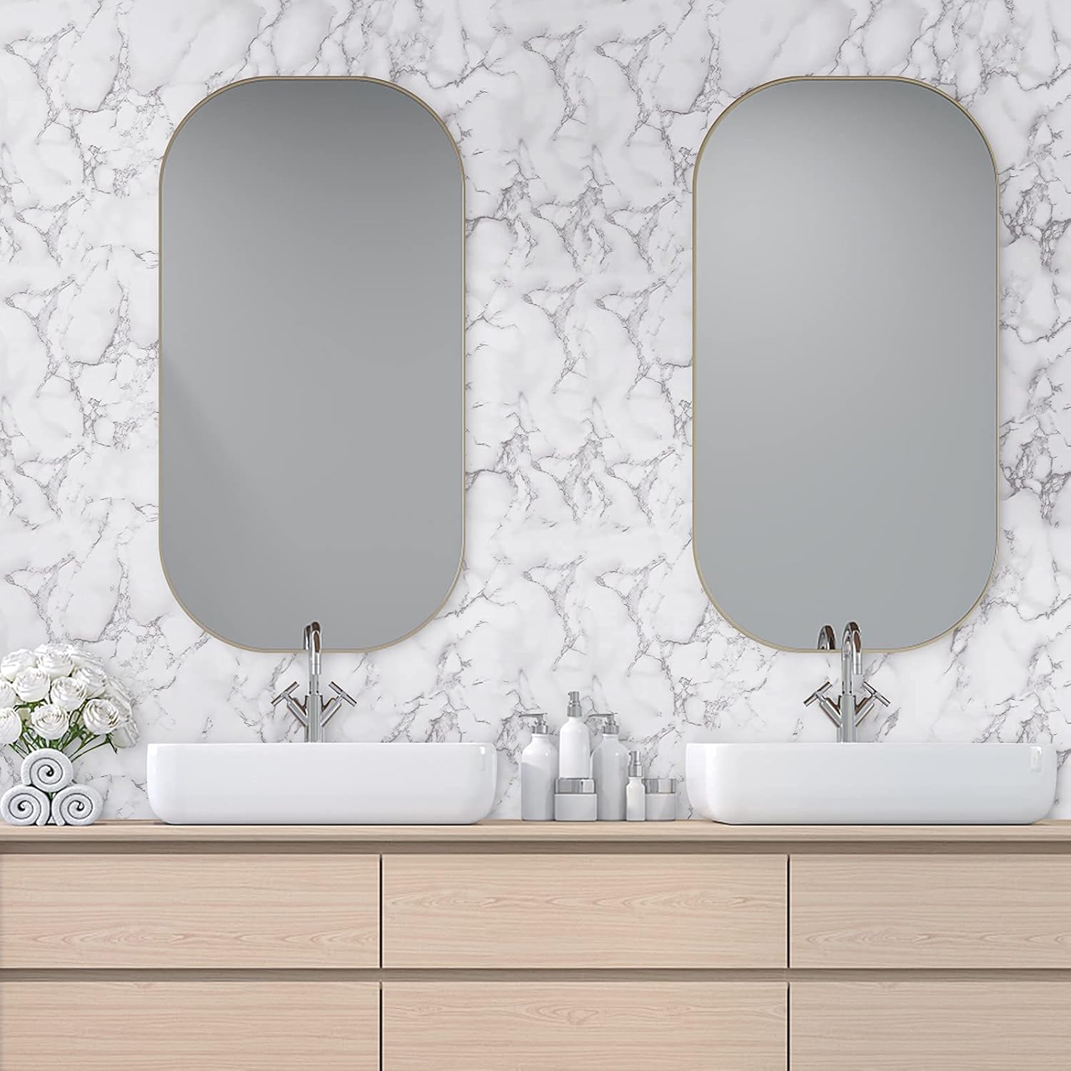 white Peel and Stick Wallpaper - Marble Counter Top Backsplash Self Adhesive
